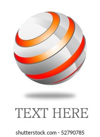 Vector illustration of metallic ball design element
