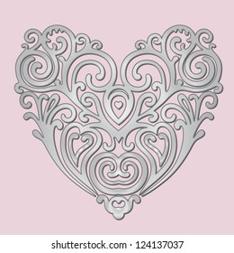 vector illustration of metallic heart