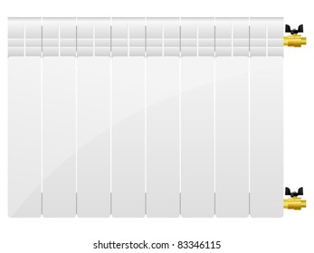Vector illustration of a metallic radiator white
