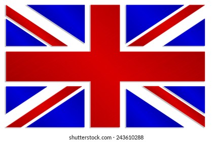 Vector illustration of metallic stylized Union Jack