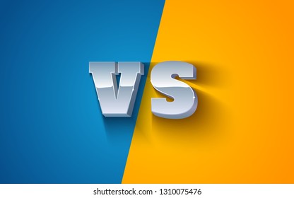 Vector illustration of a metallic vs letters on bright background.