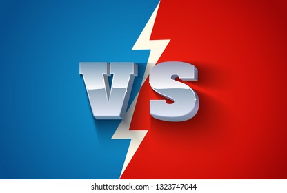 Vector illustration of a metallic vs letters on bright background. Letters VS from metal on bright background. Versus.