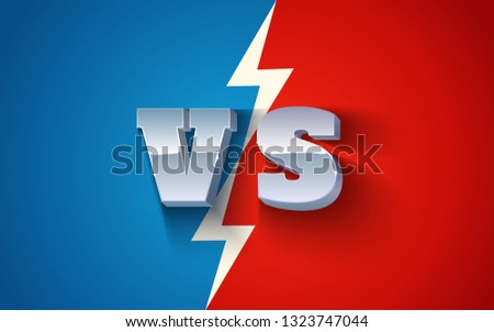 Vector illustration of a metallic vs letters on bright background. Letters VS from metal on bright background. Versus.