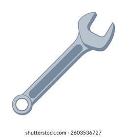 Vector Illustration of a Metallic Wrench.