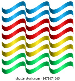 Vector illustration. Metallical colored ribbons in several colors. Expandable.