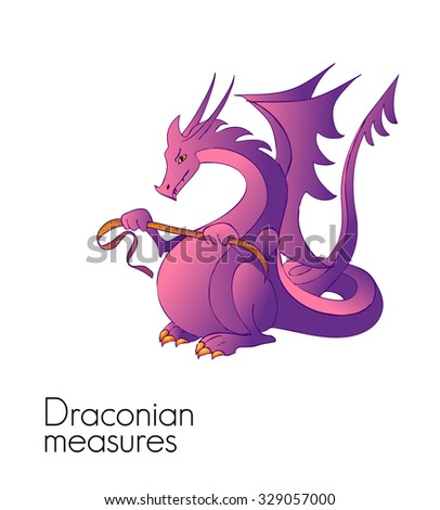 Vector illustration of metaphor "draconian measures"
