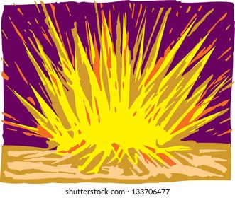 Vector Illustration Of Meteor Impact