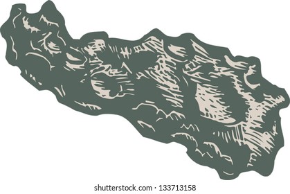 Vector illustration of meteorite