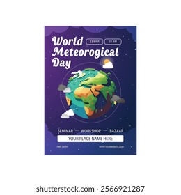 Vector illustration of meteoritical day  flyer poster template design