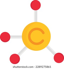 Vektorgrafik des Methanmoleküls-Ikons. Chemie und Biologie.
