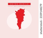 Vector illustration vector of Metro Manila map Philippines