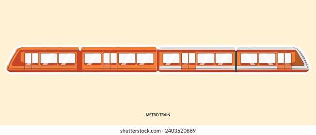 Vector illustration metro train assets editable template