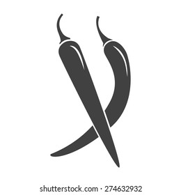 Vector illustration of mexican chili pepper icon on white background.