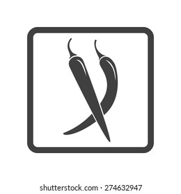 Vector illustration of mexican chili pepper icon on white background. Button.