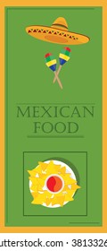 Vector illustration mexican food poster for restaurant. Mexican traditional food cafe restaurant and bar banner. Mexican menu template