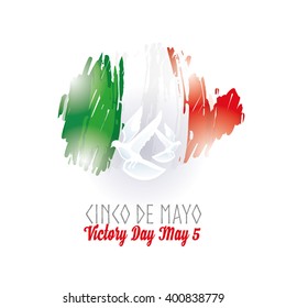 vector illustration Mexican holiday Day of victory Cinco De Mayo. translation: 5 May Victory Day. graphic design for the decoration of gift cards flyers and posters