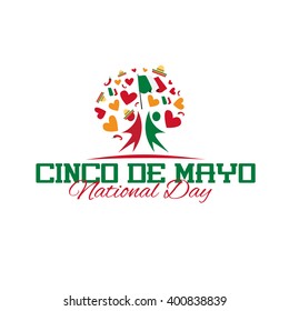 vector illustration Mexican holiday Day of victory Cinco De Mayo. translation: 5 May Victory Day. graphic design for the decoration of gift cards flyers and posters