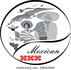Vector illustration of Mexican logo, icon, sign. For business.