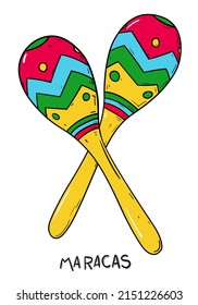 Vector illustration of Mexican maracas