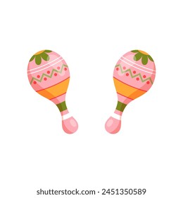 Vector illustration of Mexican maracas on a white background. Vector illustration
