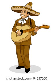 Vector Illustration of a Mexican musician