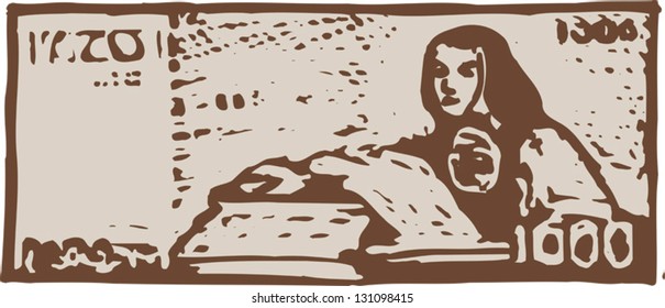 Vector illustration of Mexican peso