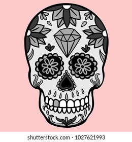 Vector illustration. Mexican skull.