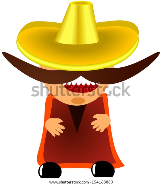 Vector Illustration Mexican Sombrero Big Mustache Stock Vector (royalty 