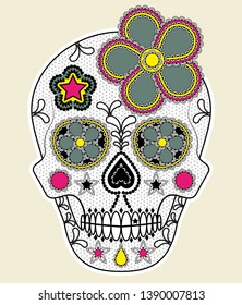 Vector illustration of mexican sugar skull - dia de los muertos