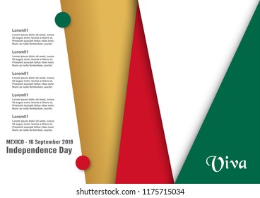 Vector illustration for Mexico independence day on 16 September for celebrated background.