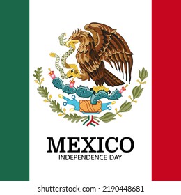 Vector Illustration of  Mexico Independence Day.  Coat of arms. 
