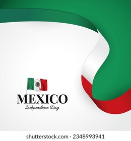 Vector Illustration of  Mexico Independence Day. Ribbon
