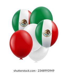 Vector Illustration of  Mexico Independence Day. Balloons
