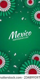 Vector Illustration of  Mexico Independence Day. Celebration banner. Cockade
