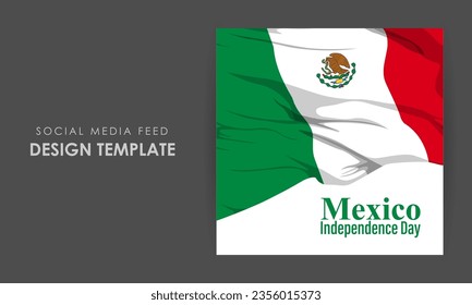 Vector illustration of Mexico Independence Day social media feed template