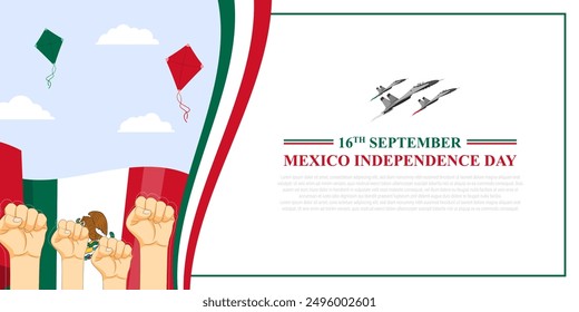 Vector illustration of Mexico Independence Day social media feed template