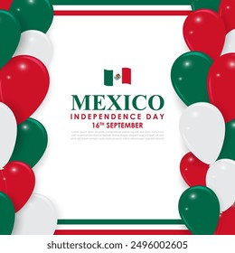 Vector illustration of Mexico Independence Day social media feed template