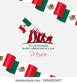 Vector illustration of Mexico Independence Day social media feed template