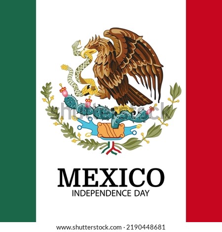Vector Illustration of  Mexico Independence Day.  Coat of arms. 
