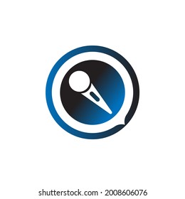 vector illustration of a mic in a circle, great for tech icons and logos