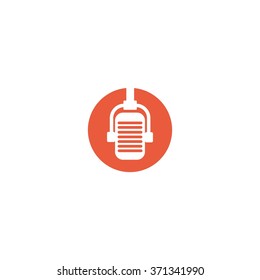 Vector illustration of mic design, logo, template and icons. Flat Style Design.
