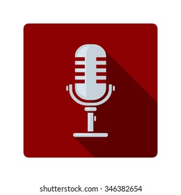 A vector illustration of a MIC for home or studio recordings.
Flat illustration Icon of a Microphone.
Recording audio equipment.