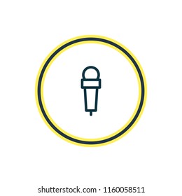 Vector illustration of mic icon line. Beautiful entertainment element also can be used as microphone icon element.
