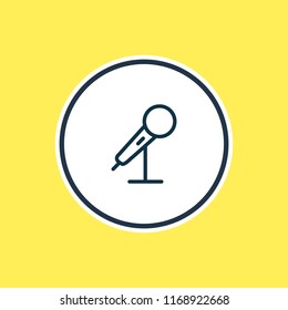 Vector illustration of mic icon line. Beautiful party element also can be used as microphone icon element.