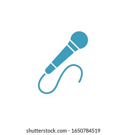 Ilustración vectorial, plantilla de icono de micrófono.  
