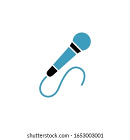 Icono de micrófono, ilustración de vector. plantilla de diseño de dos colores
