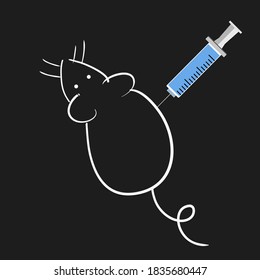 Vector illustration of mice immunisation trial.