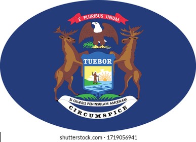 vector illustration of Michigan flag