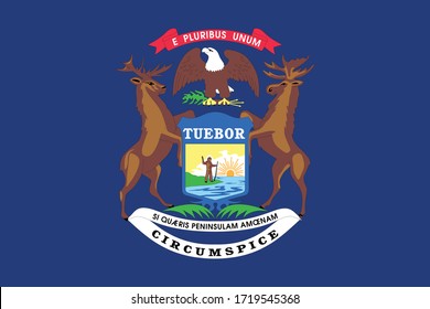 vector illustration of Michigan flag