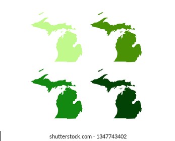 vector illustration of Michigan maps